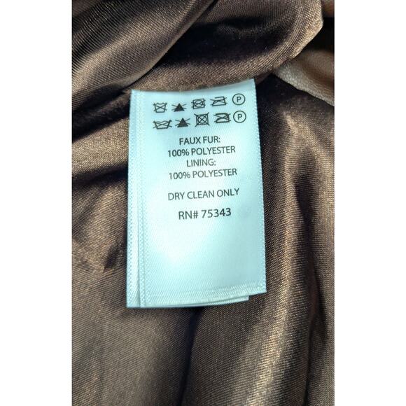 HOUSE OF HARLOW 1960 by Revolve Long Coat - Chocolate Brown, Faux Fur, Hood, XL - Picture 5 of 5